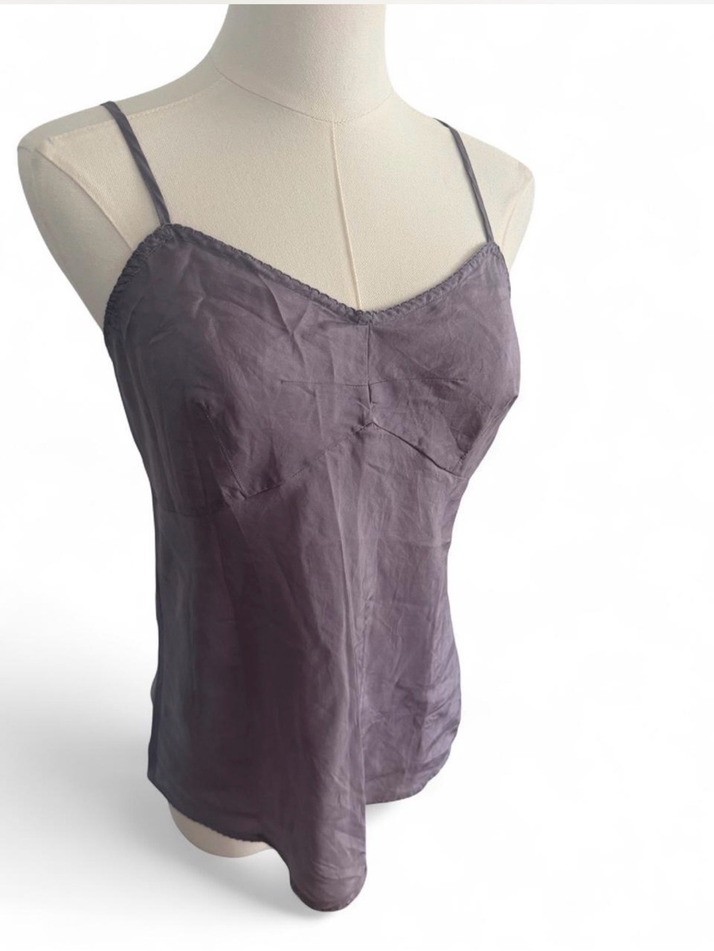 Silky Spaghetti Strap Cami Top - Purple